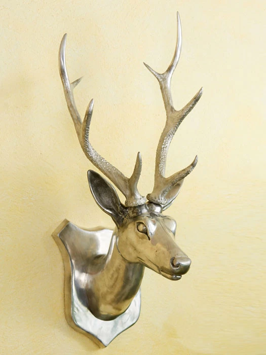 Aluminium-Skulptur Hirschkopf (Art.Nr. 88882alu) 1 Aluminium-Skulptur Hirschkopf (Art.Nr. 88882alu)