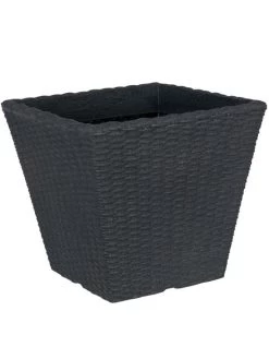 Pflanzkübel Geflecht-Dekor -Gartengrün -Pflanze flechtkuebel eckig niedrig 1280x1280