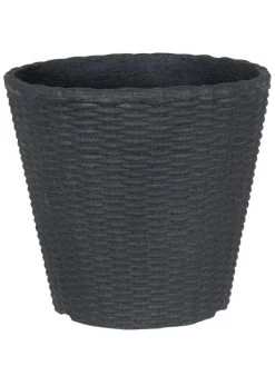 Pflanzkübel Geflecht-Dekor -Gartengrün -Pflanze flechtkuebel rund niedrig 1280x1280