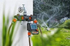 GARDENA 4-Wege-Verteiler (Art.Nr. 870667) -Gartengrün -Pflanze individuell regulier und absperrbar 1280x1280