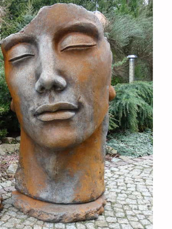 Betonbüsten-Set - Gesicht 'Frau' Und 'Mann' Mit Rosteffekt - Skulpturen - XXL-Produkt 4 Betonbüsten-Set - Gesicht 'Frau' Und 'Mann' Mit Rosteffekt - Skulpturen - XXL-Produkt – Bild 4